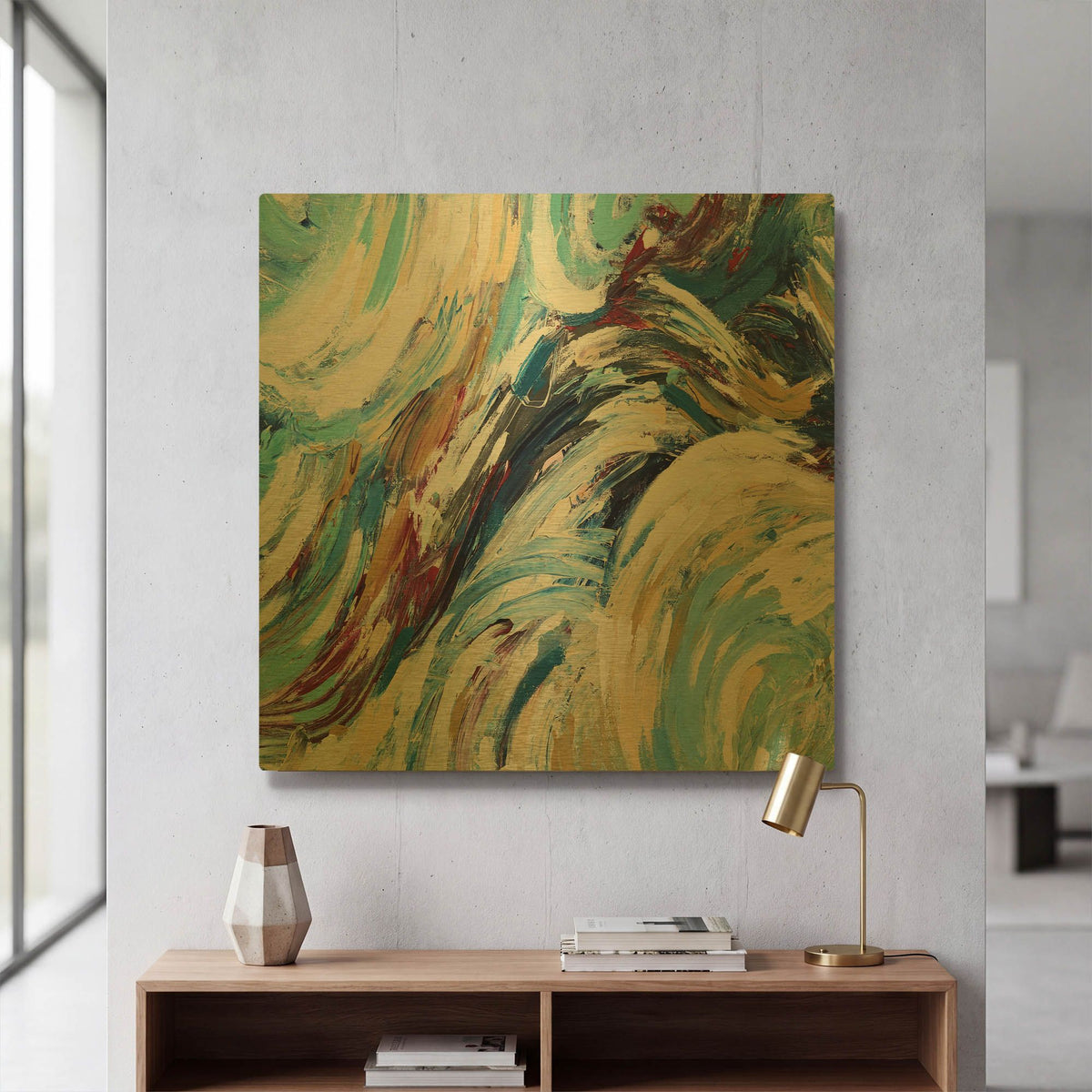 'Abstraction 3' By Christov Art Gold Metal Wall Art