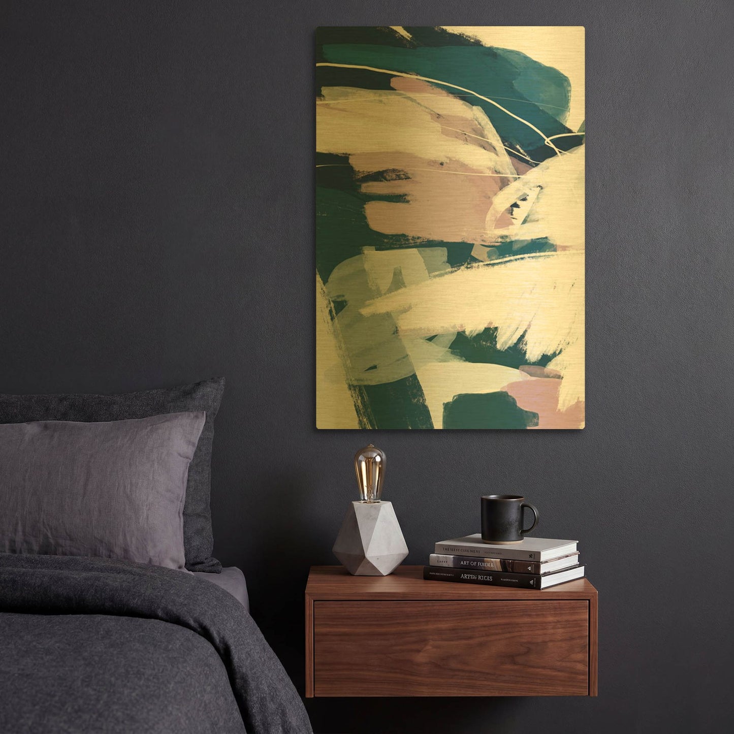 'Abstraction 7' By Christov Art Gold Metal Wall Art