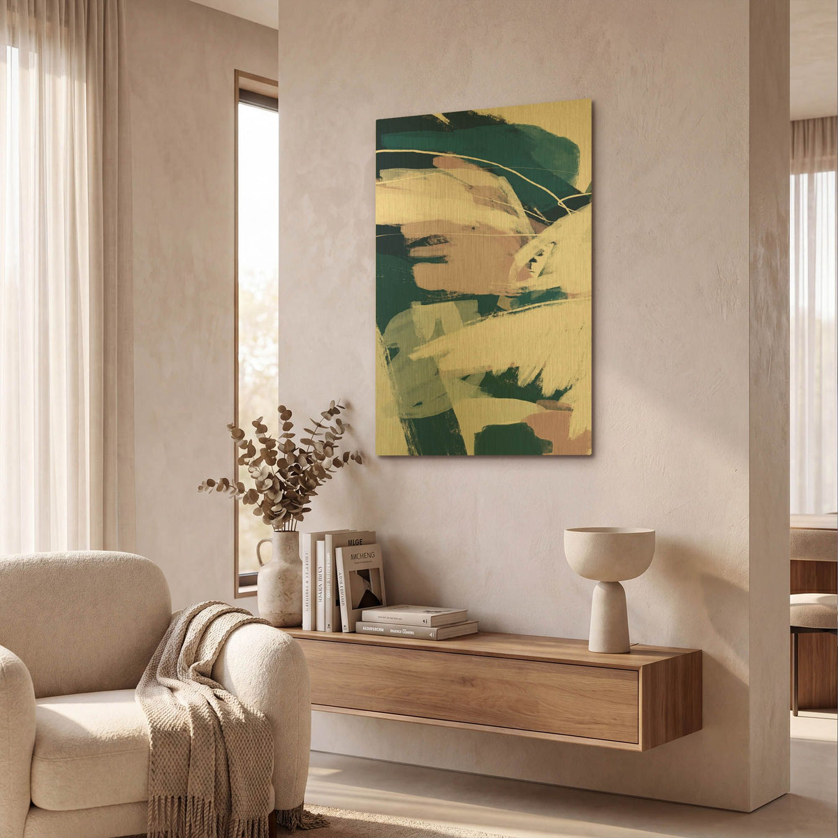 'Abstraction 7' By Christov Art Gold Metal Wall Art