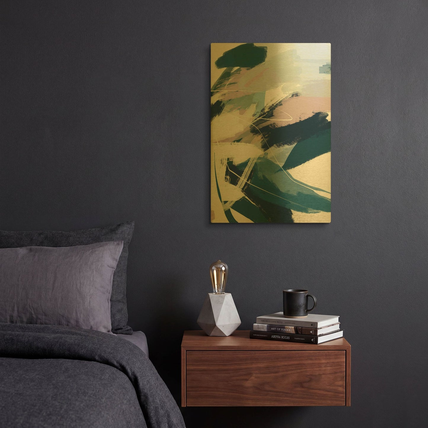 'Abstraction 8' By Christov Art Gold Metal Wall Art