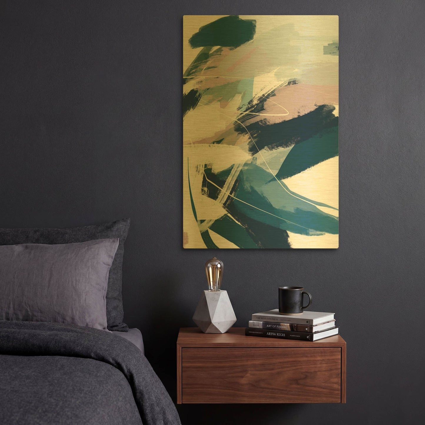 'Abstraction 8' By Christov Art Gold Metal Wall Art