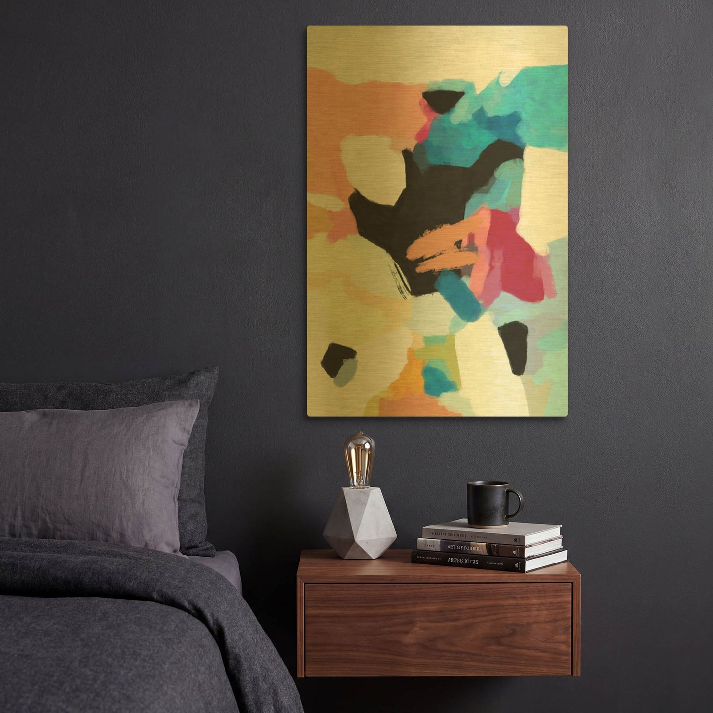 'Alegra 22' By Christov Art Gold Metal Wall Art