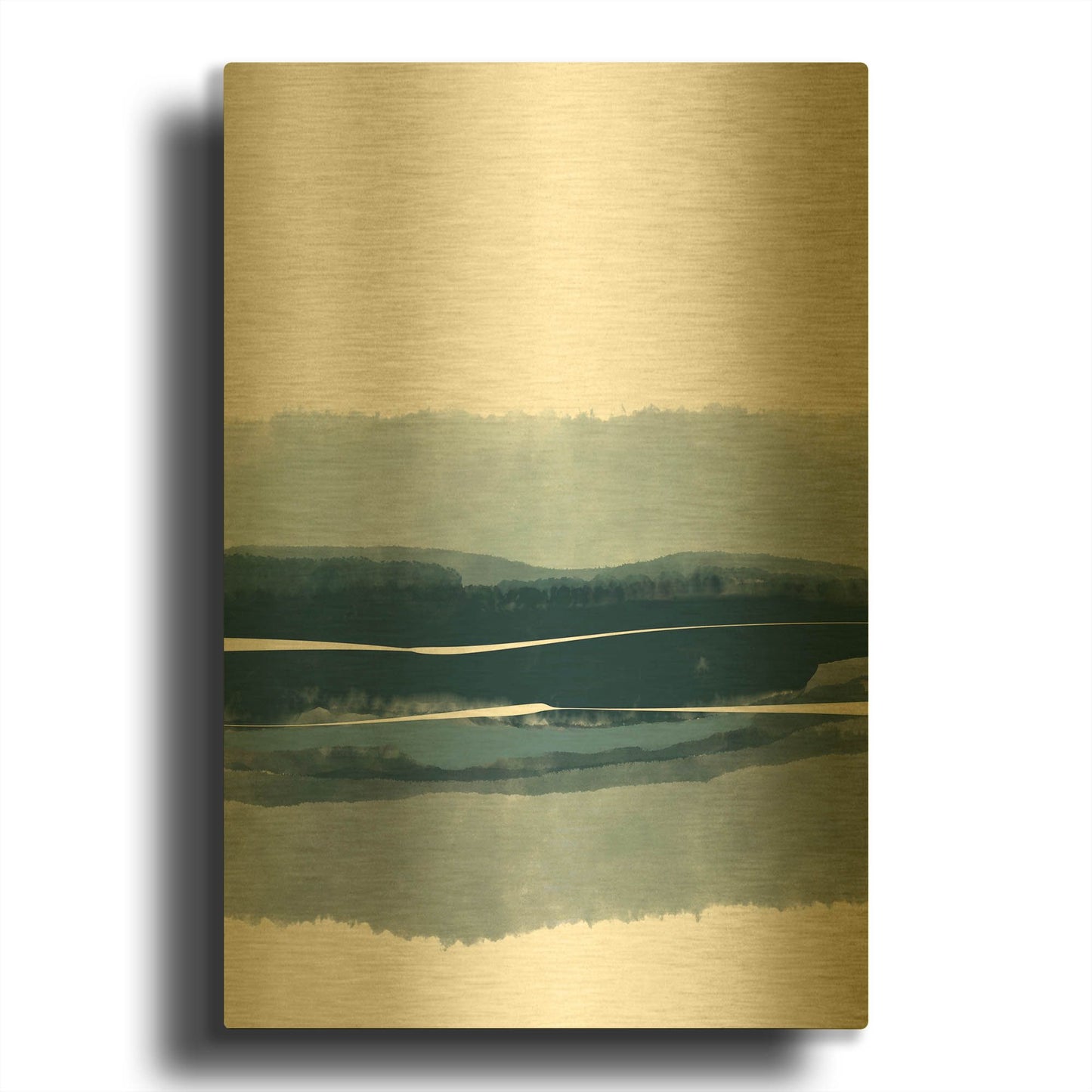 'Coastal Abstract 4' By Christov Art Gold Metal Wall Art