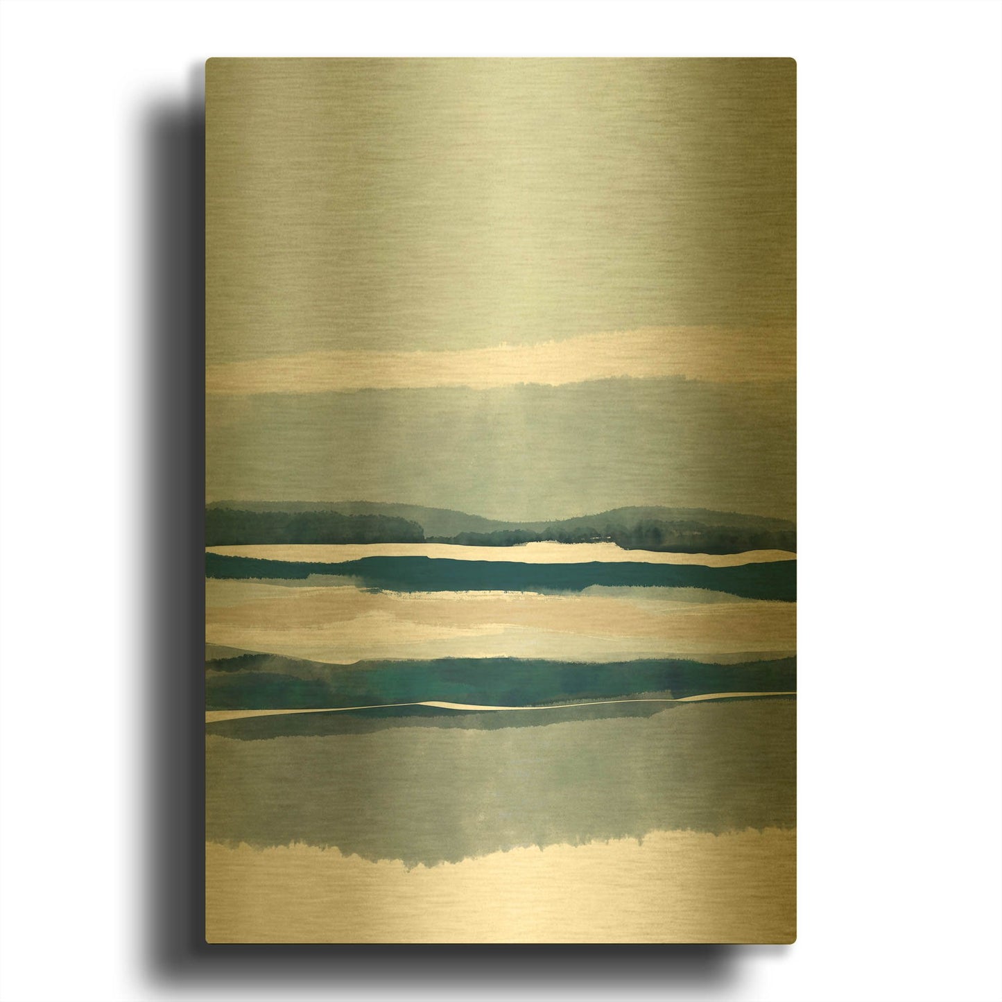 'Coastal Abstract 7' By Christov Art Gold Metal Wall Art