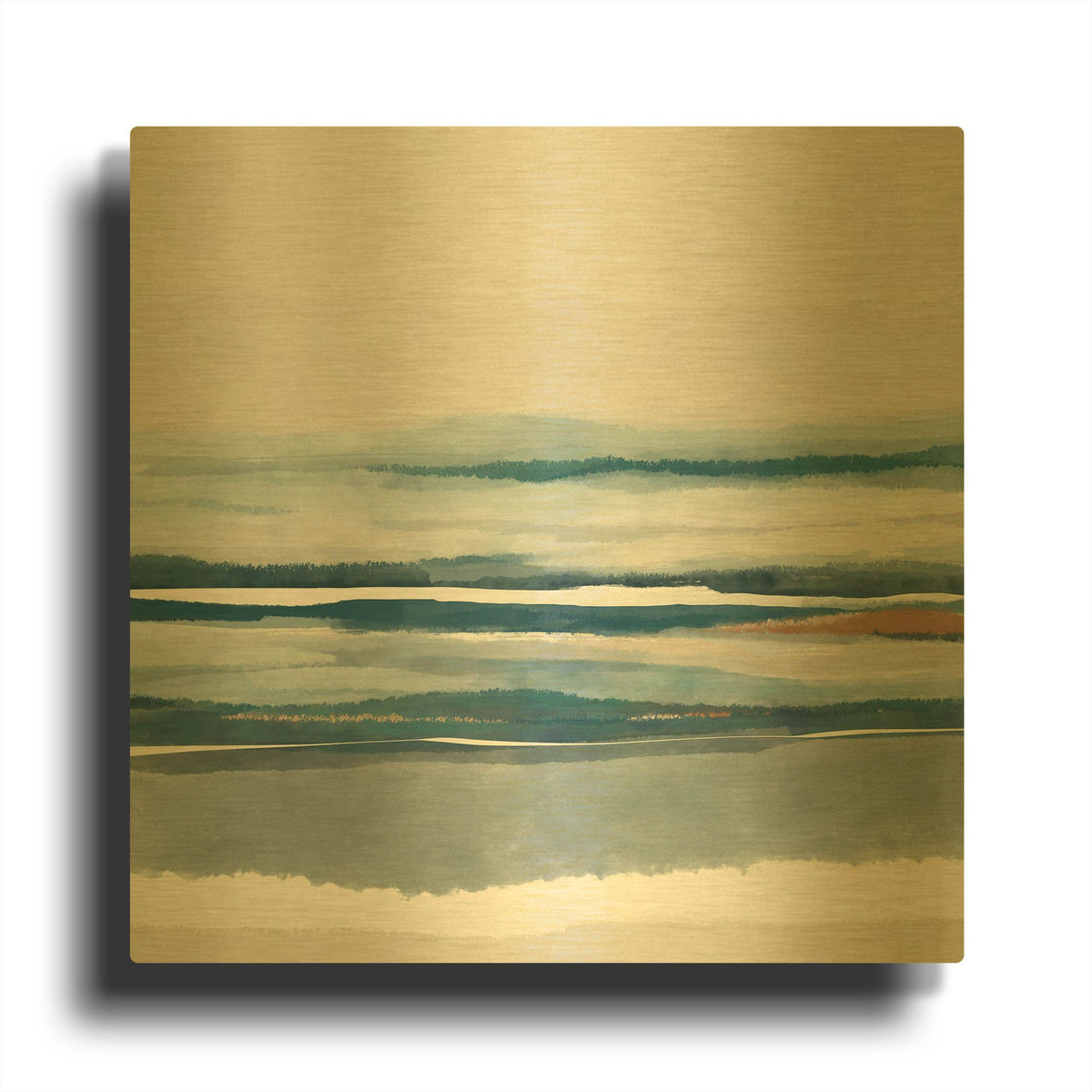 'Coastal Abstract 8' By Christov Art Gold Metal Wall Art