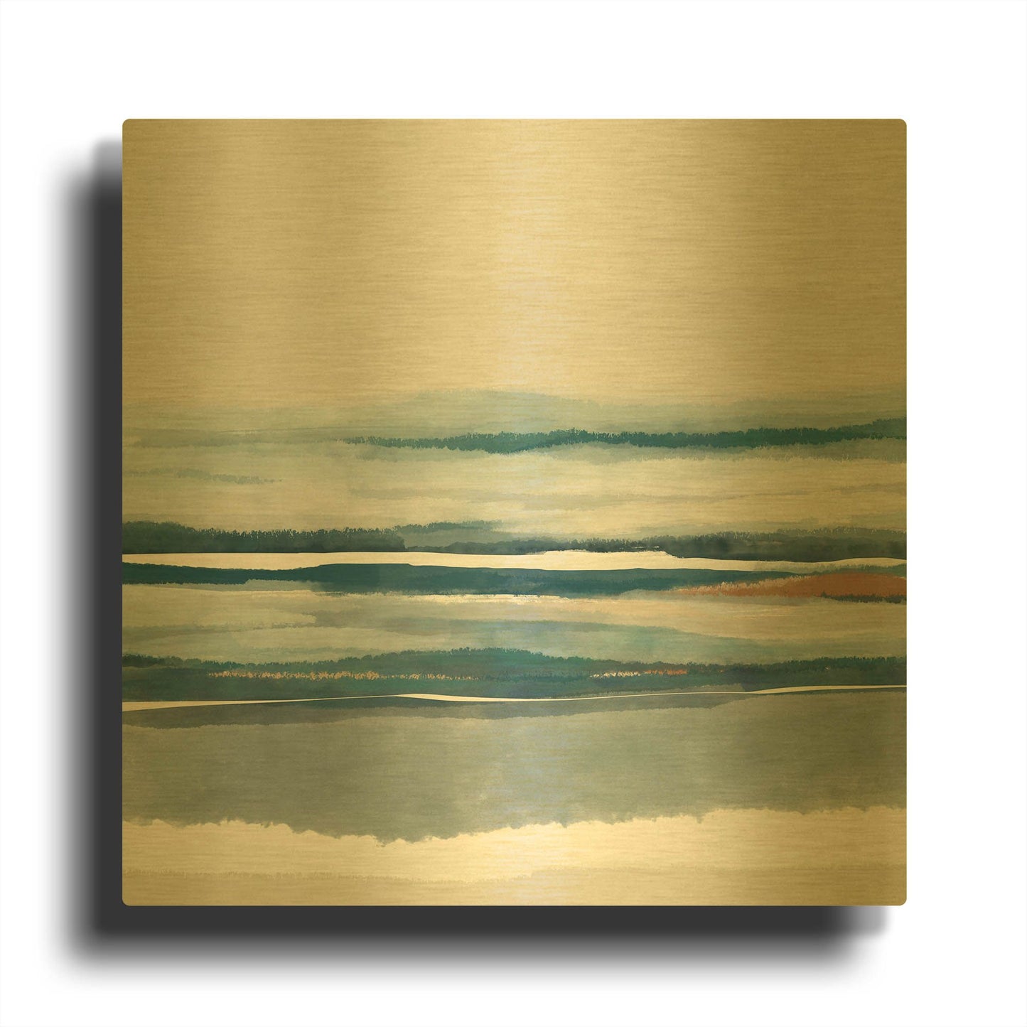 'Coastal Abstract 8' By Christov Art Gold Metal Wall Art