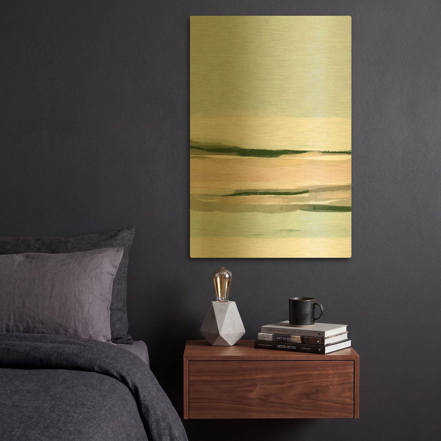 'Coastal Abstract 9' By Christov Art Gold Metal Wall Art