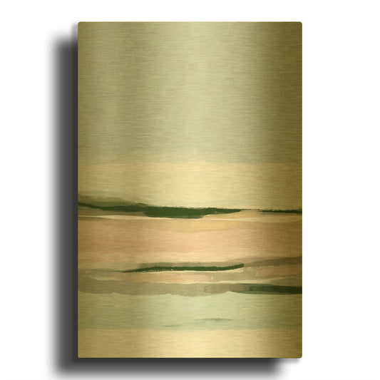 'Coastal Abstract 9' By Christov Art Gold Metal Wall Art