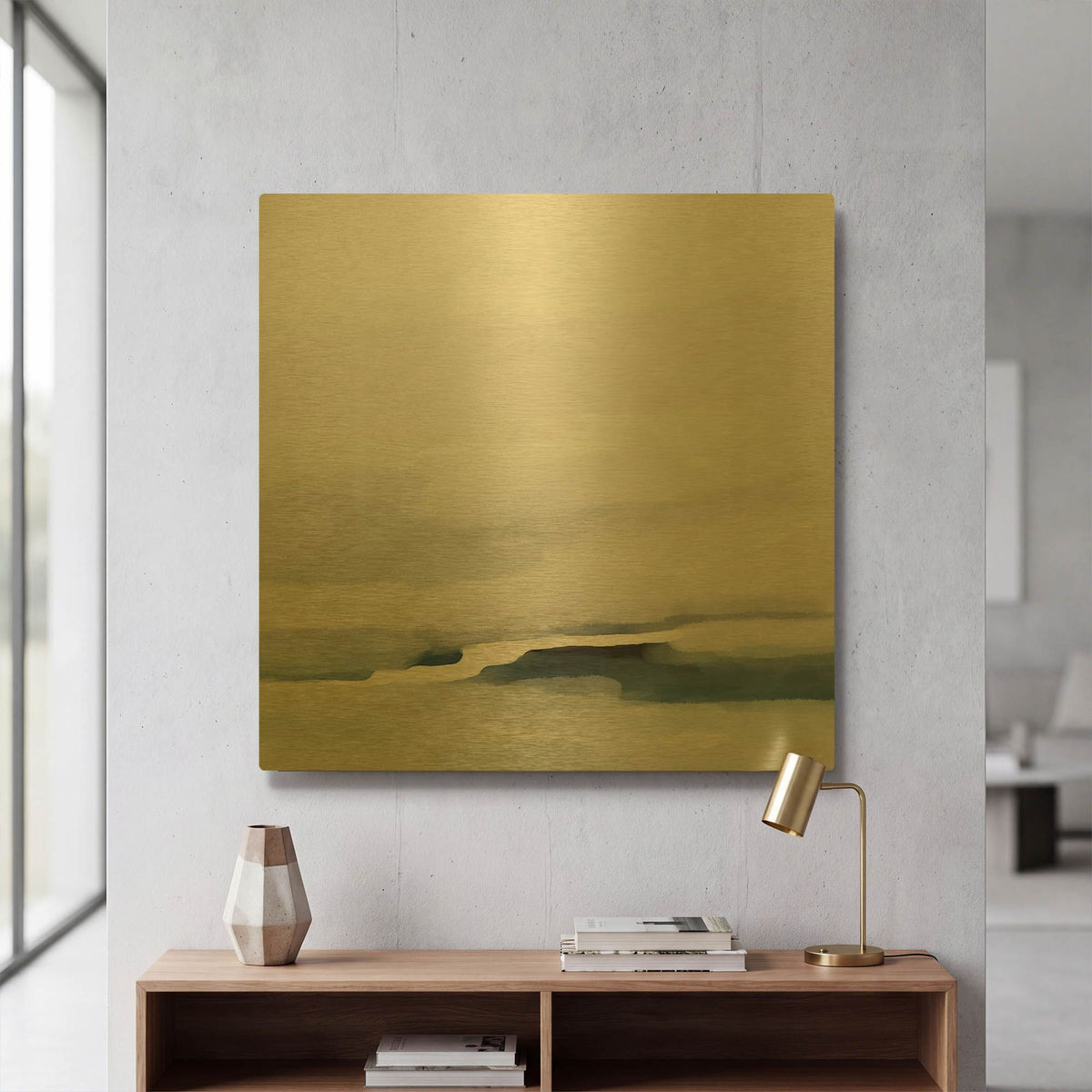 'Coastal Abstract' By Christov Art Gold Metal Wall Art