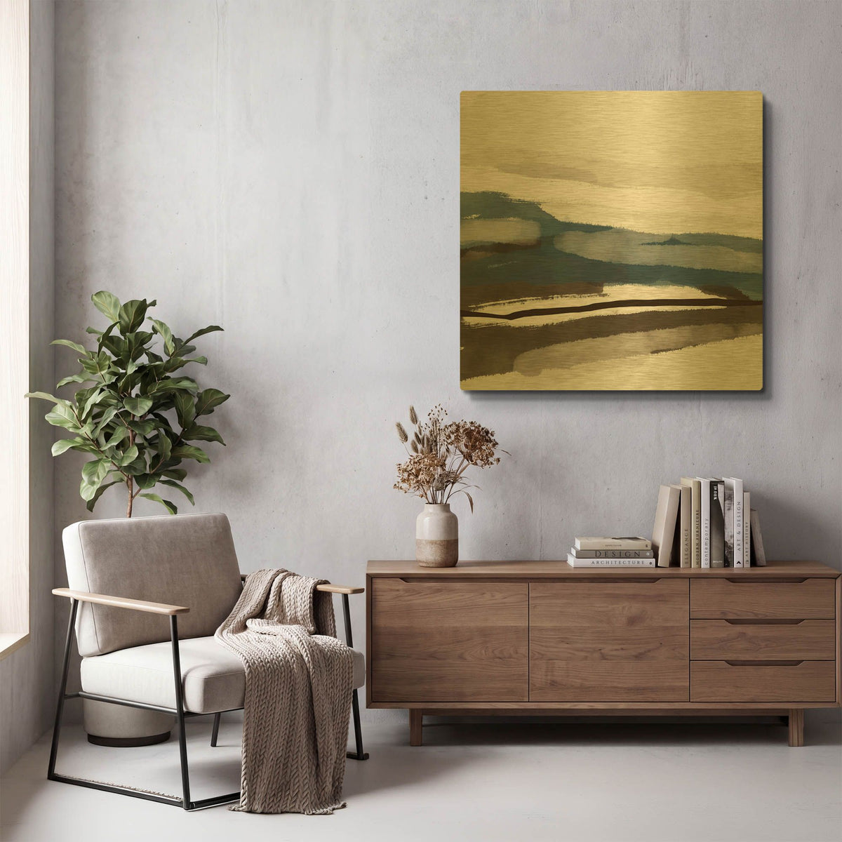 'Coastal Dream 3' By Christov Art Gold Metal Wall Art