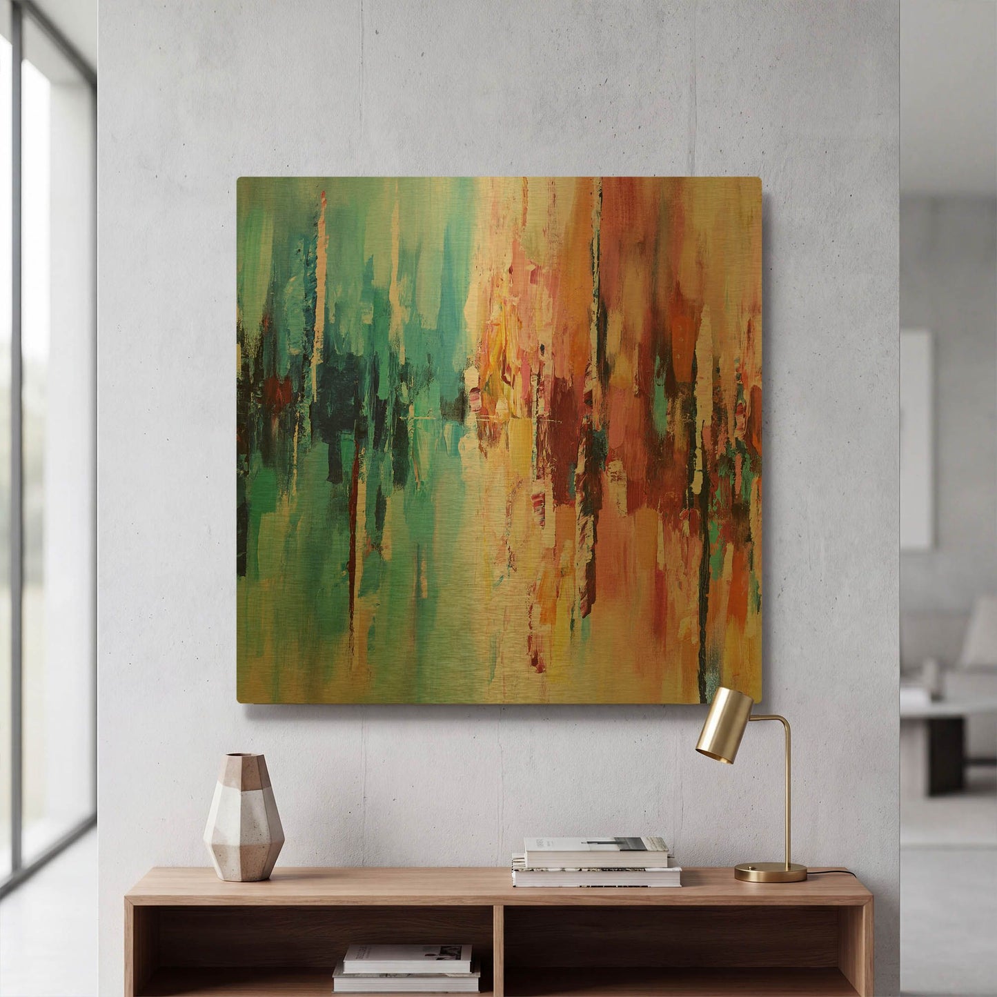 'Contrast' By Christov Art Gold Metal Wall Art