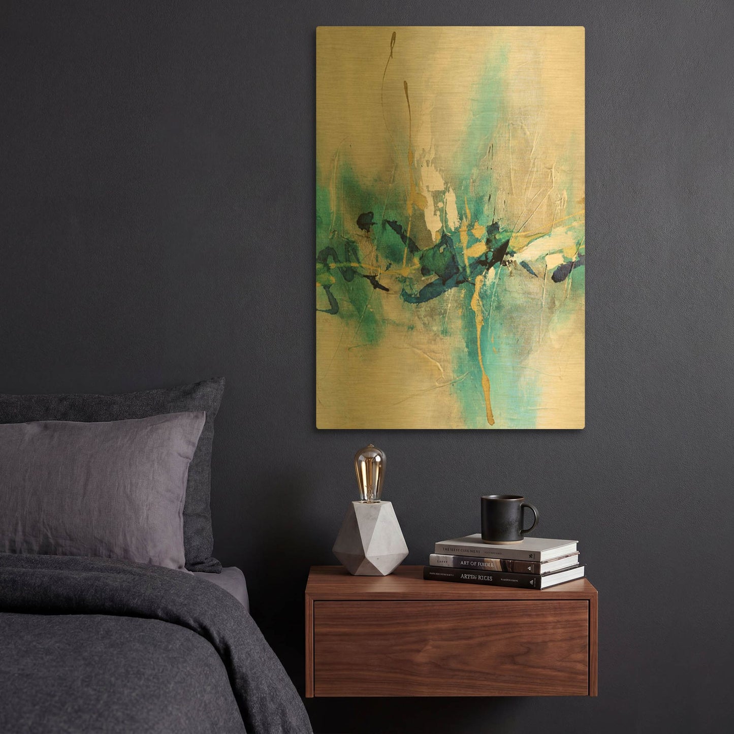 'Expression 1' By Christov Art Gold Metal Wall Art