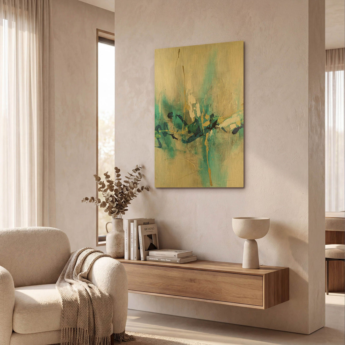 'Expression 1' By Christov Art Gold Metal Wall Art