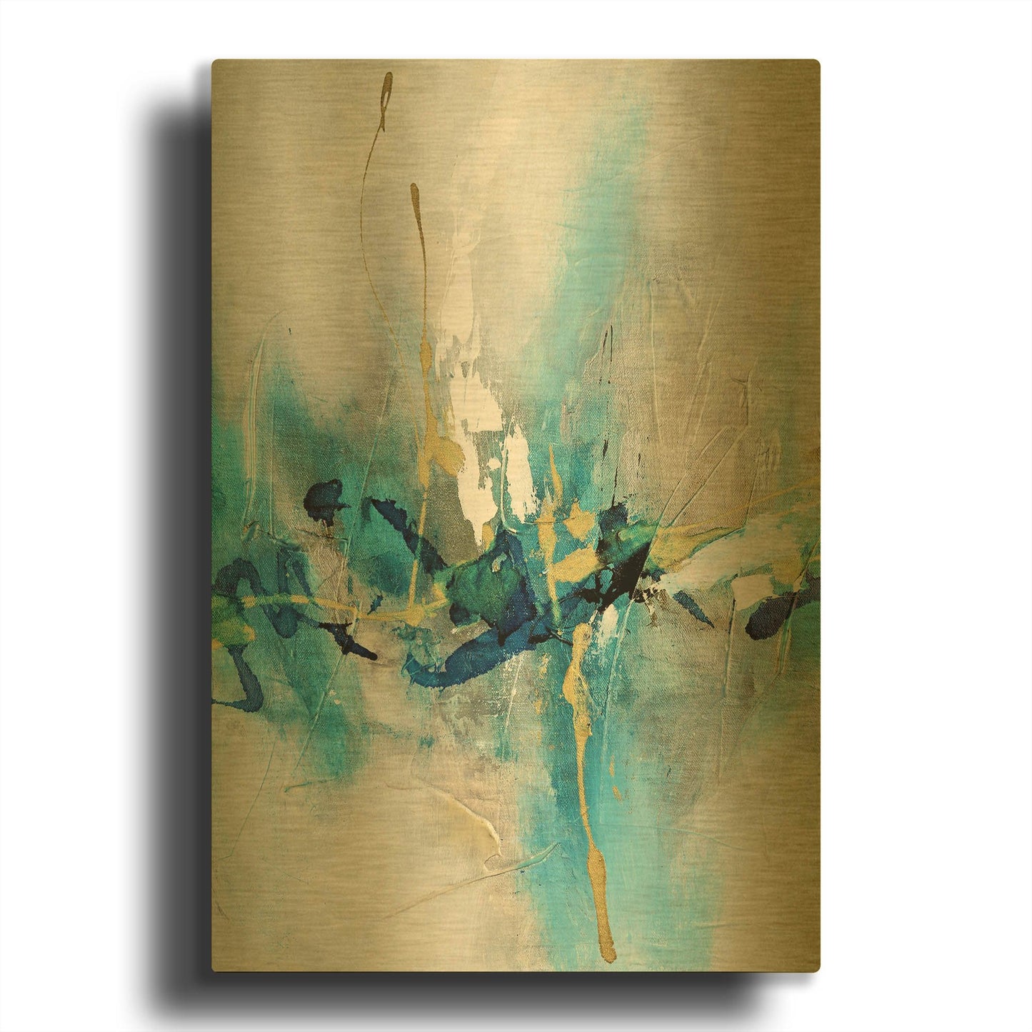 'Expression 1' By Christov Art Gold Metal Wall Art