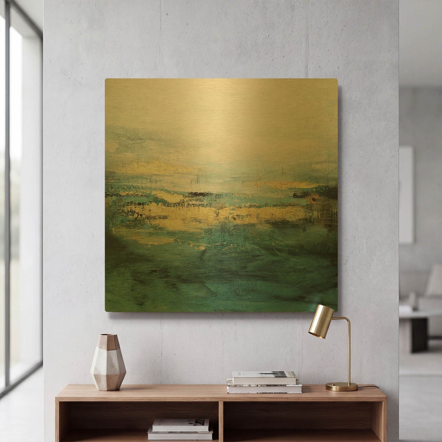 'Golden Horiozn' By Christov Art Gold Metal Wall Art