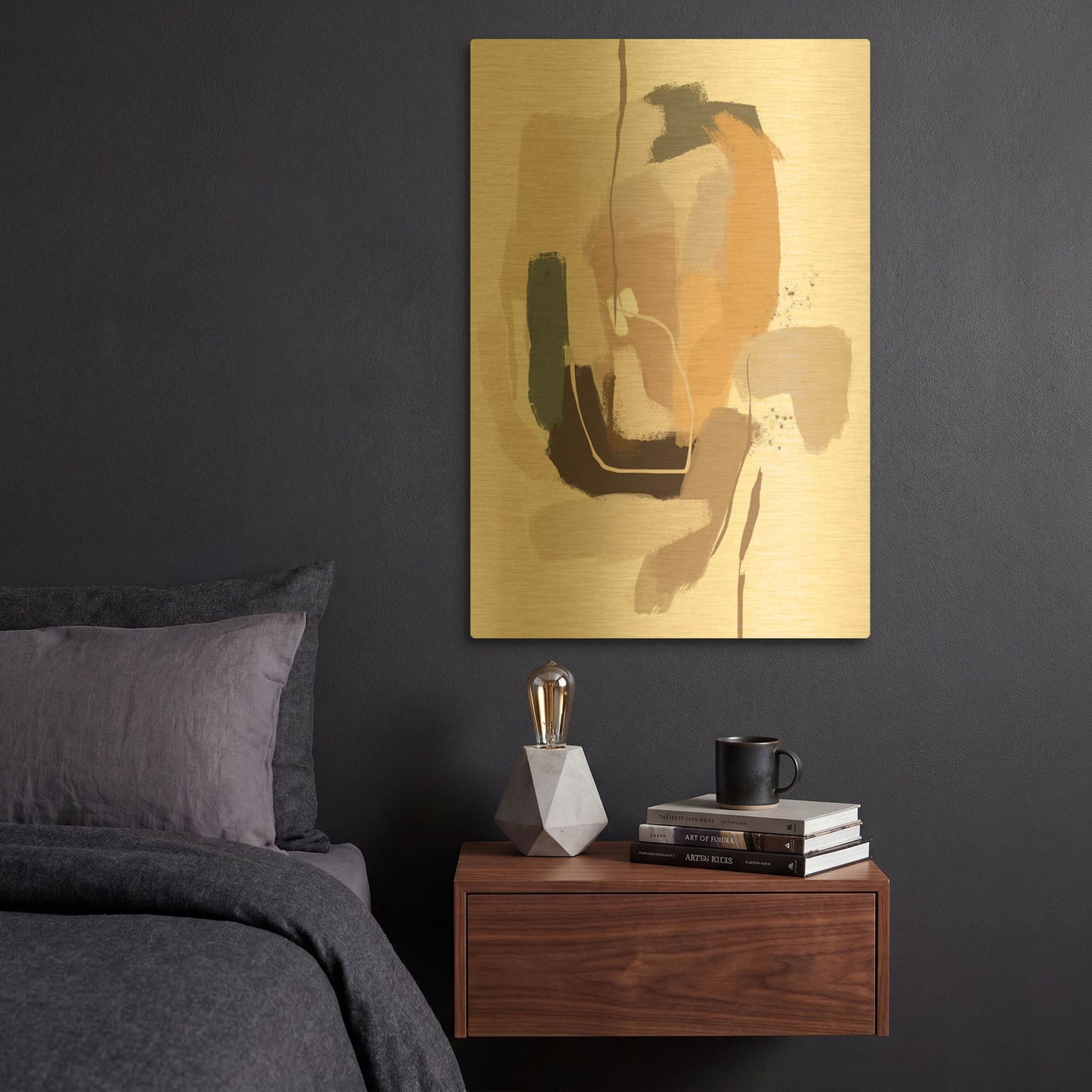 'Intuitive 1' By Christov Art Gold Metal Wall Art