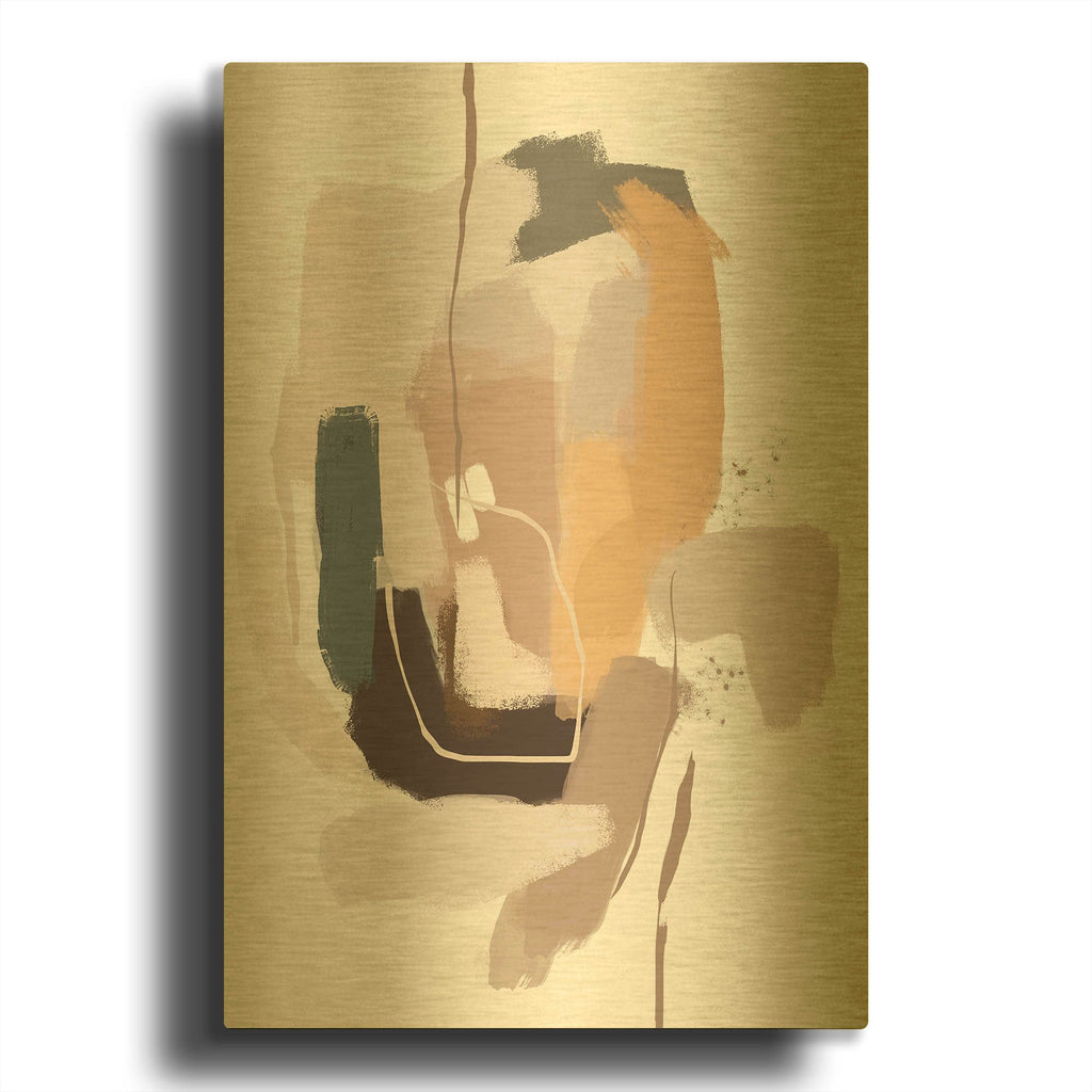 'Intuitive 1' By Christov Art Gold Metal Wall Art