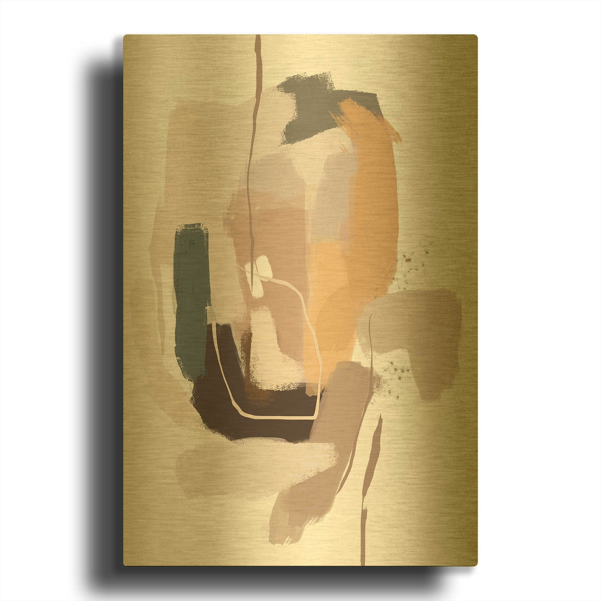 'Intuitive 1' By Christov Art Gold Metal Wall Art
