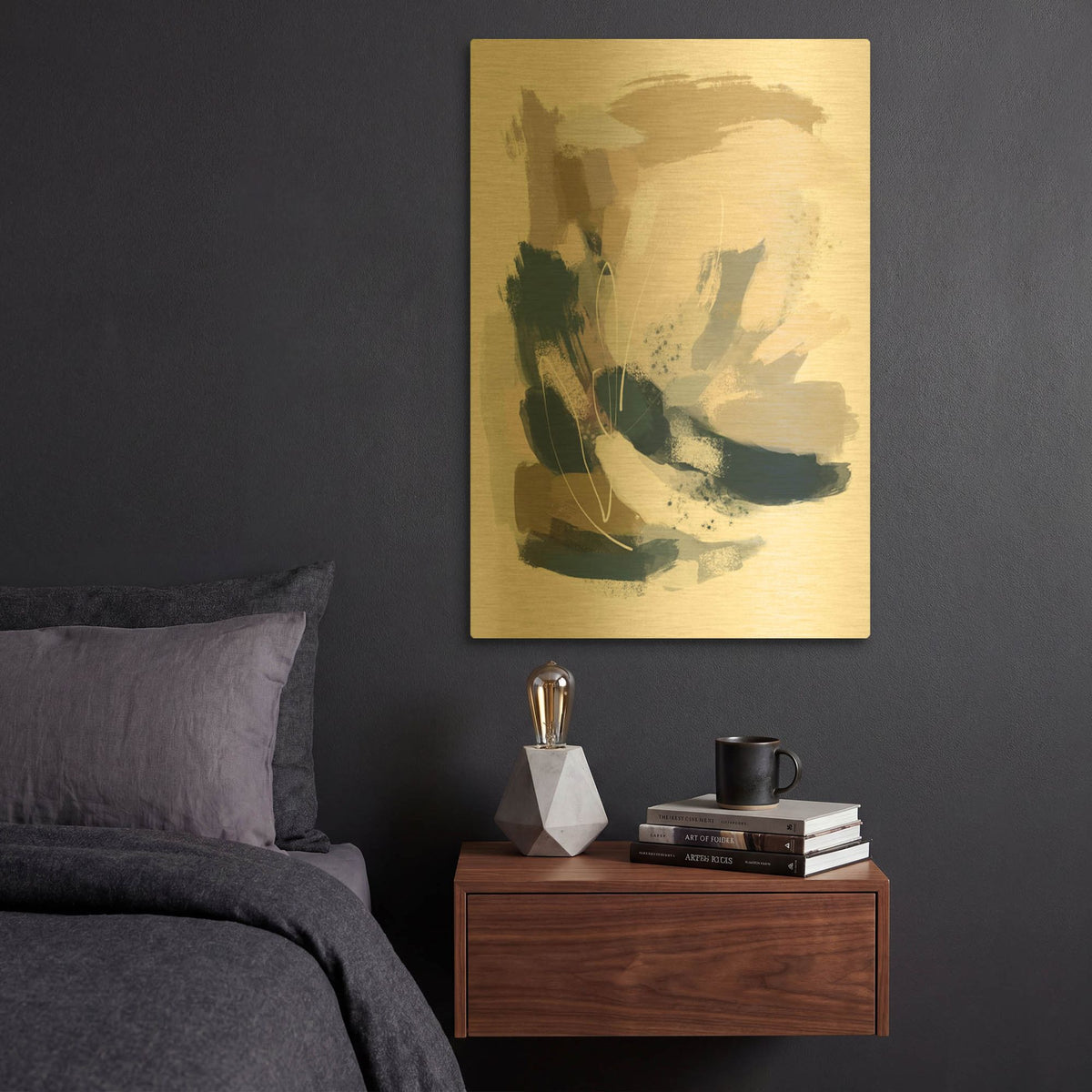 'Intuitive 2' By Christov Art Gold Metal Wall Art