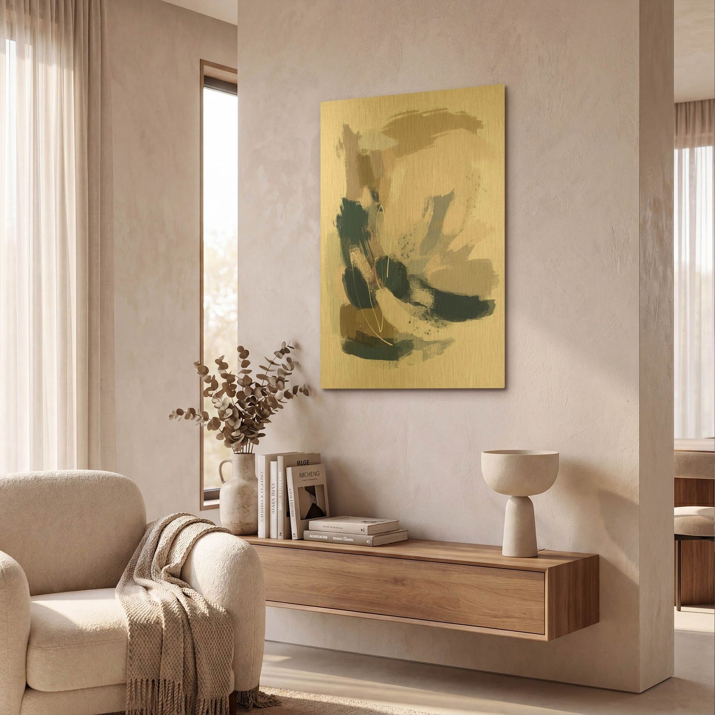 'Intuitive 2' By Christov Art Gold Metal Wall Art