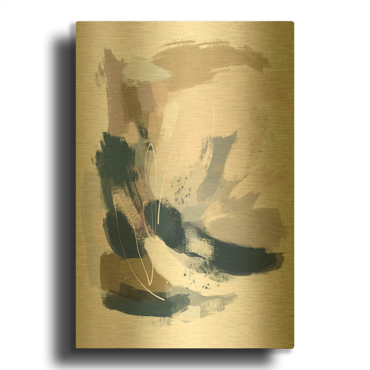 'Intuitive 2' By Christov Art Gold Metal Wall Art