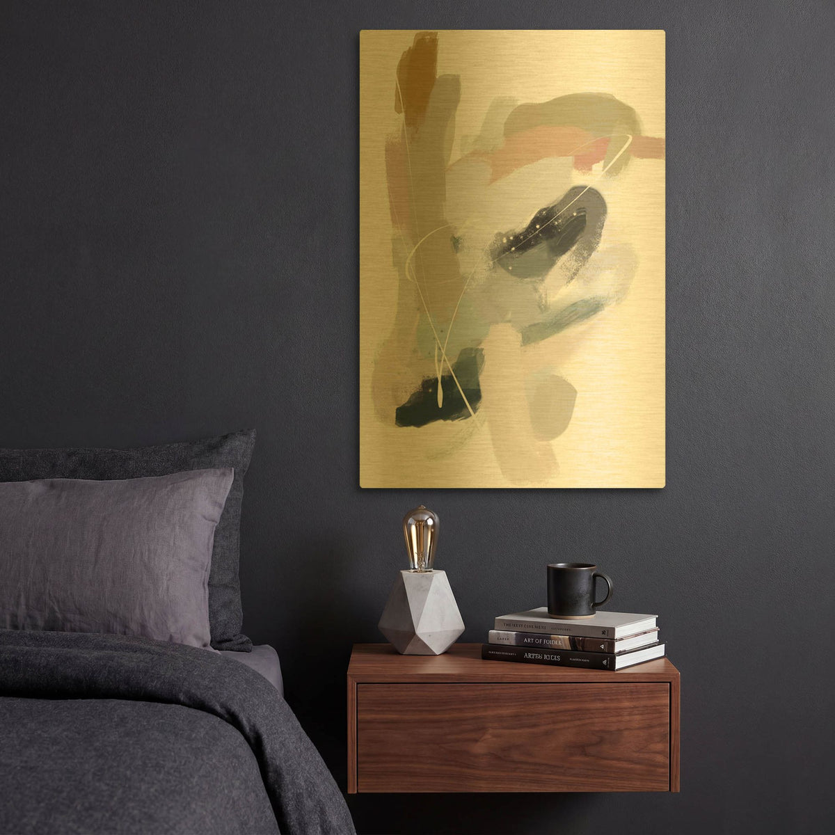 'Intuitive 3' By Christov Art Gold Metal Wall Art