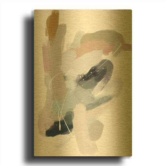 'Intuitive 3' By Christov Art Gold Metal Wall Art