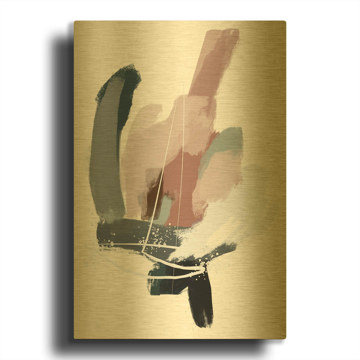'Intuitive 5' By Christov Art Gold Metal Wall Art
