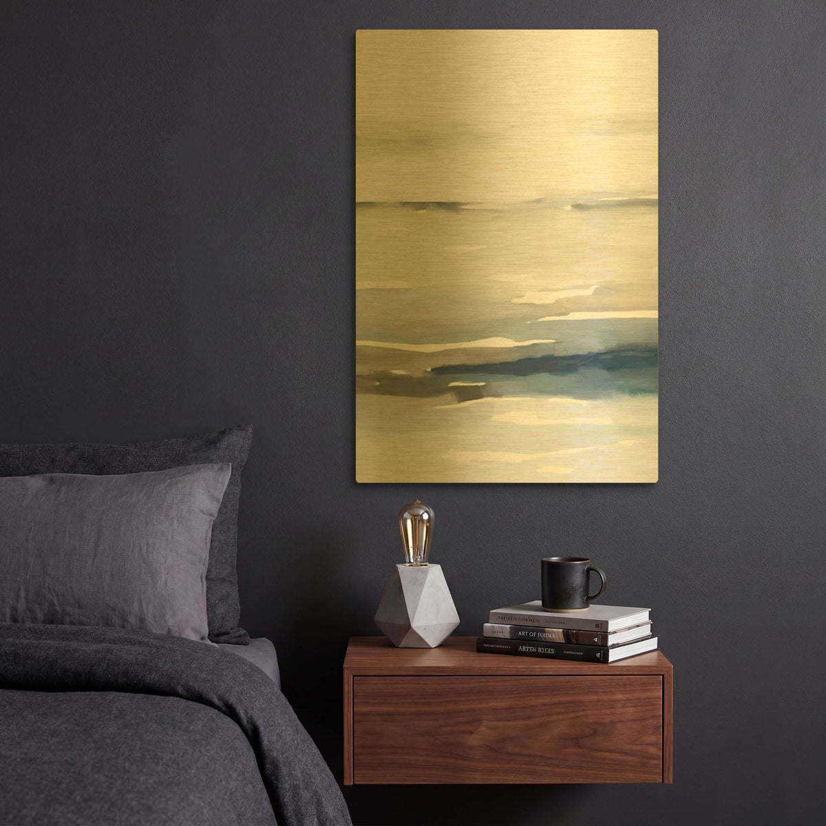 'Serenity 4' By Christov Art Gold Metal Wall Art