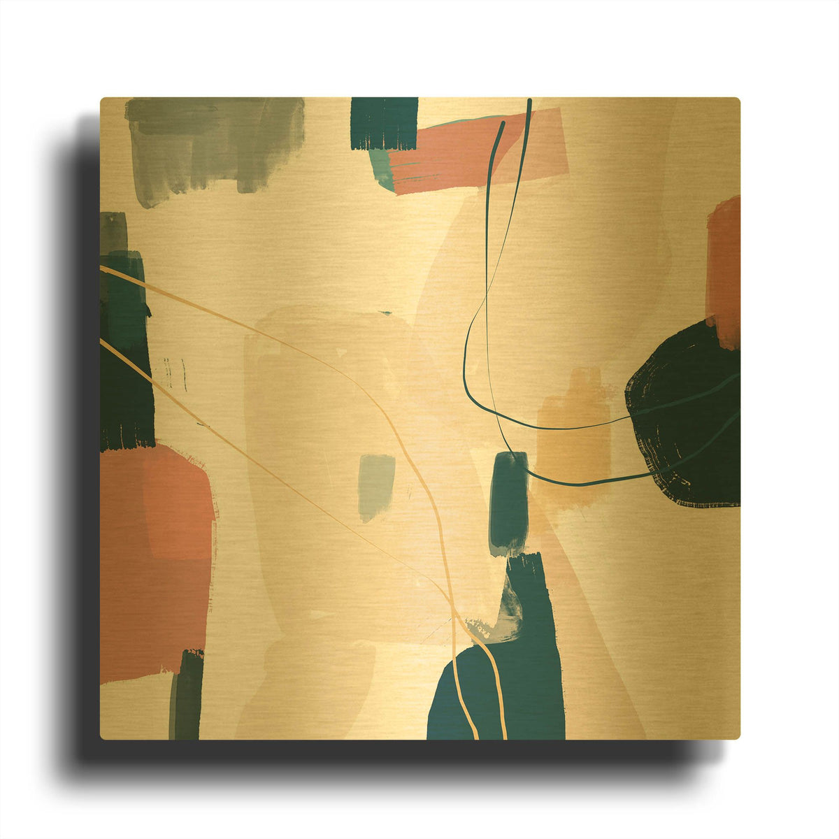 'Summer Vibes 1' By Christov Art Gold Metal Wall Art