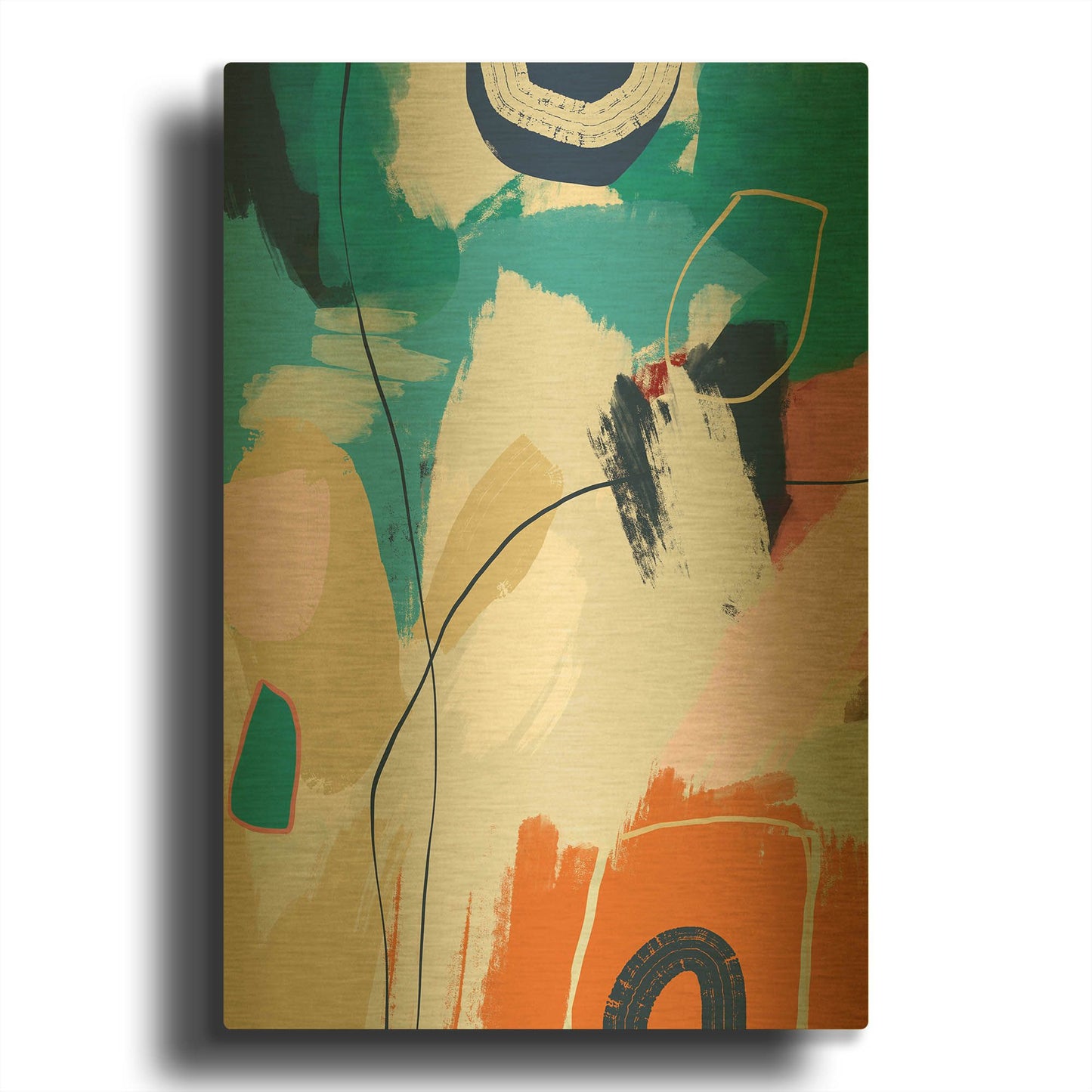 'Summer Vibes 4' By Christov Art Gold Metal Wall Art