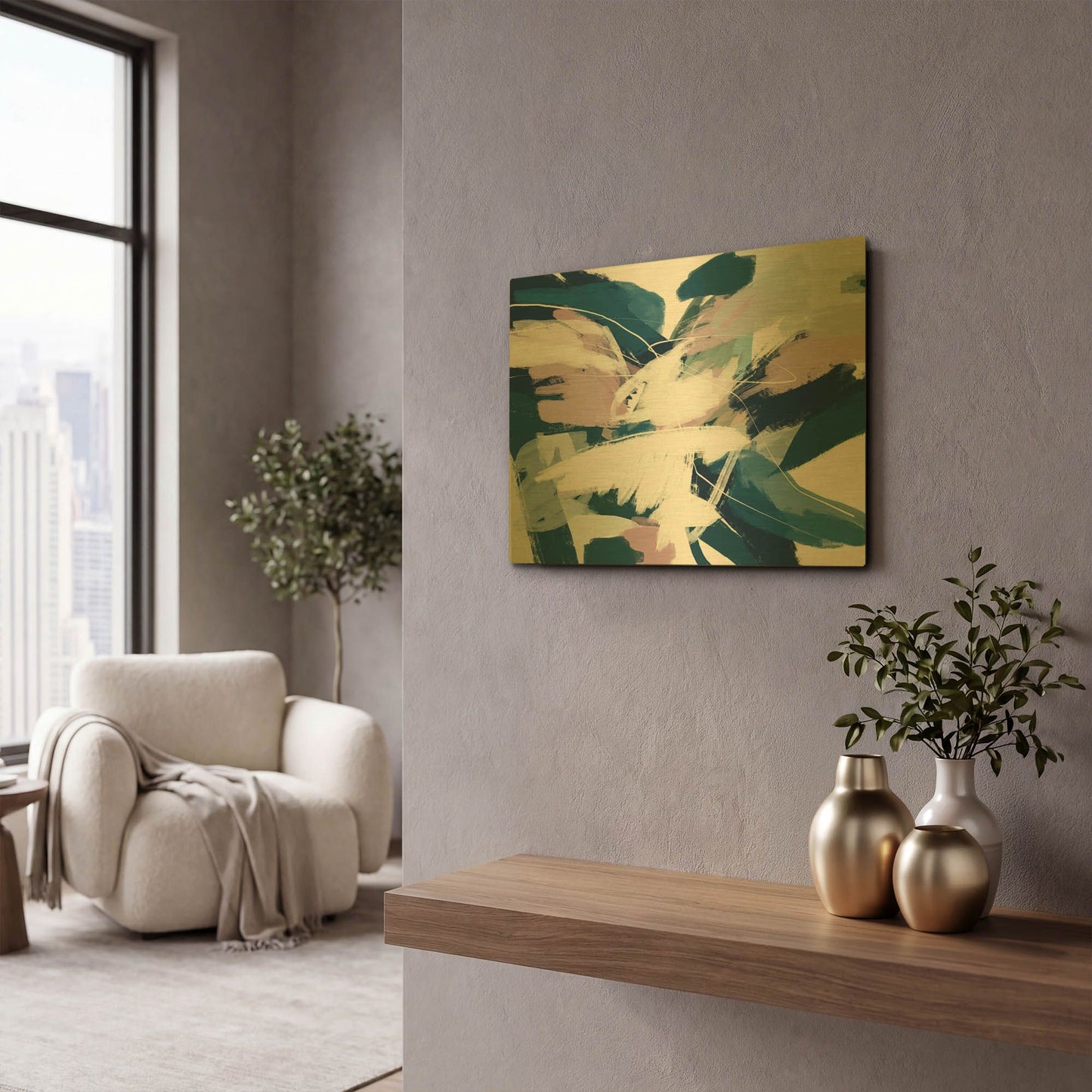 'Sunday Morning 2' By Christov Art Gold Metal Wall Art