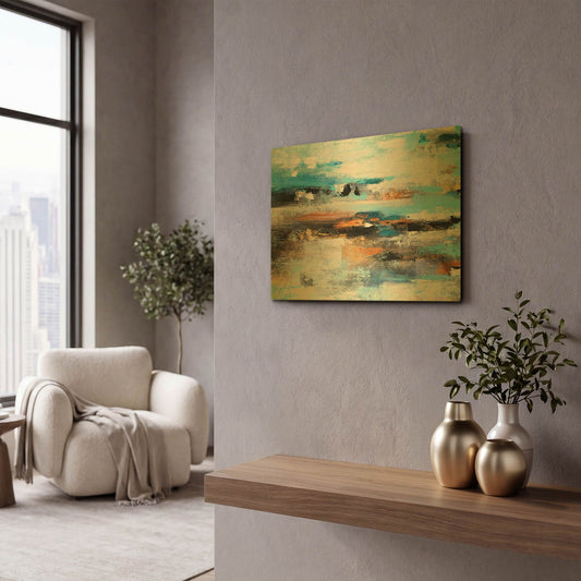 'Warm Sunset 2' By Christov Art Gold Metal Wall Art