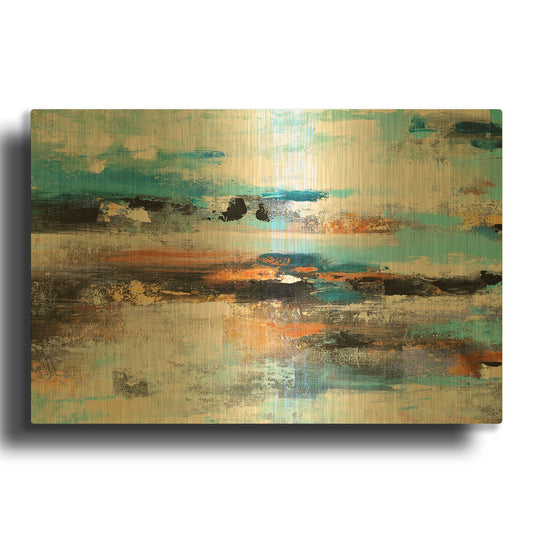 'Warm Sunset 2' By Christov Art Gold Metal Wall Art