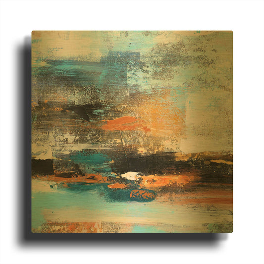 'Warm Sunset' By Christov Art Gold Metal Wall Art