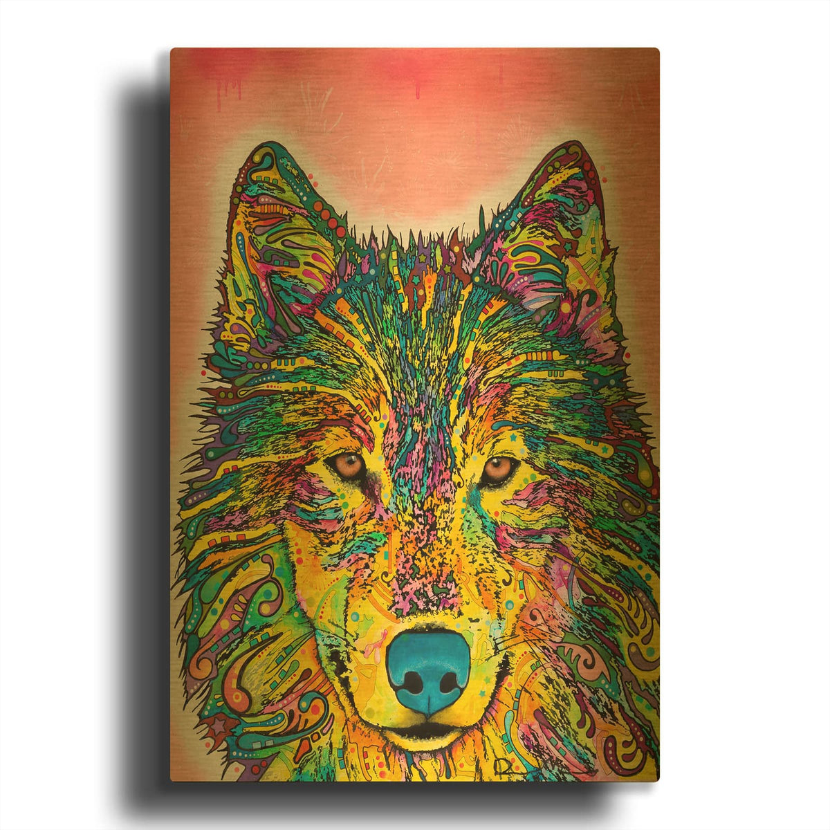 'Wolf' By Dean Russo Gold Metal Wall Art