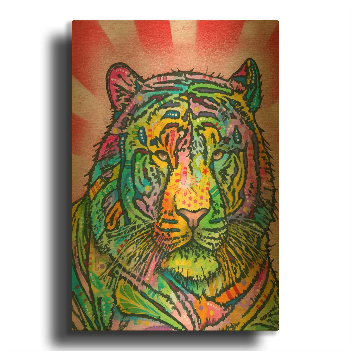 'Tiger 2' By Dean Russo Gold Metal Wall Art