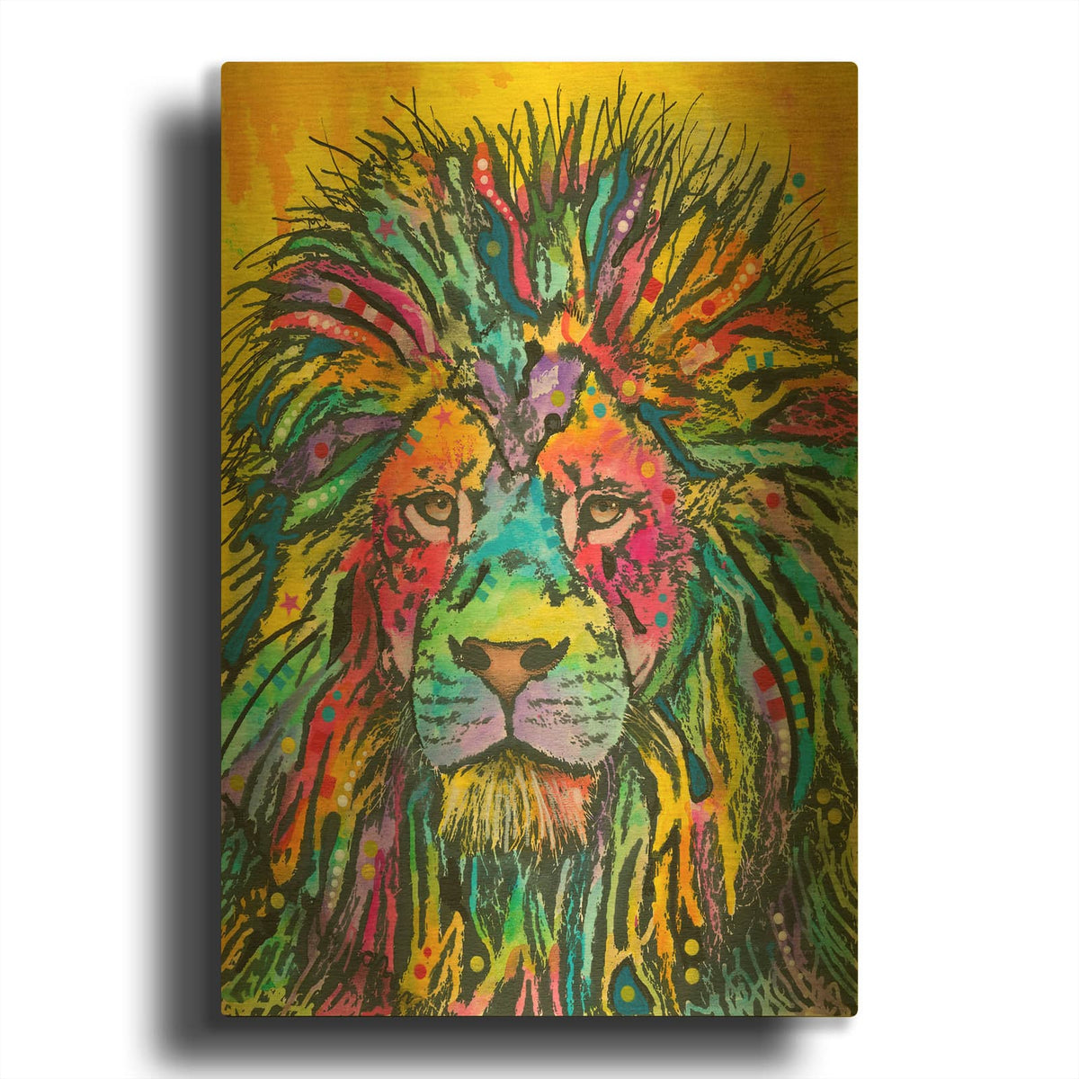 'Lion Good' By Dean Russo Gold Metal Wall Art
