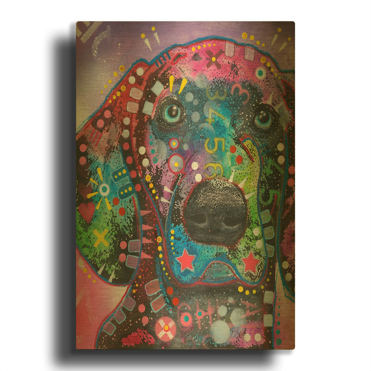 'Purple Excitement' By Dean Russo Gold Metal Wall Art