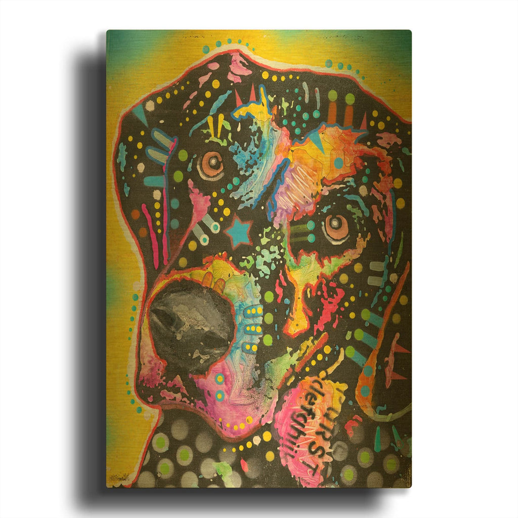 'Lab Love 3' By Dean Russo Gold Metal Wall Art