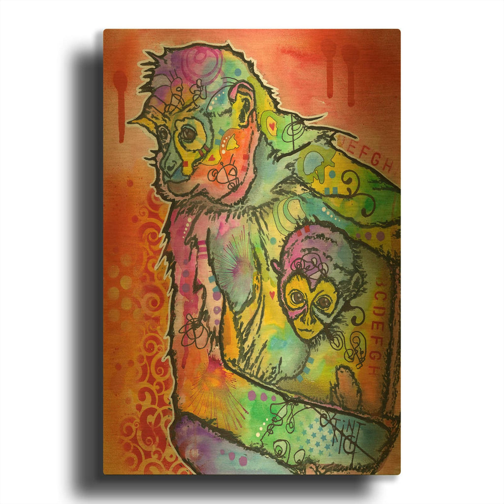 'Monkey 1' By Dean Russo Gold Metal Wall Art