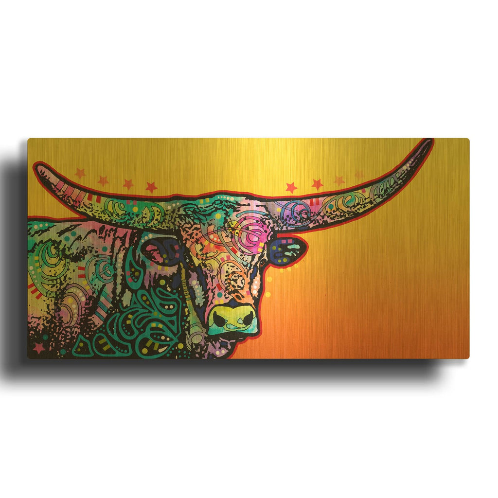 'Longhorn' By Dean Russo Gold Metal Wall Art