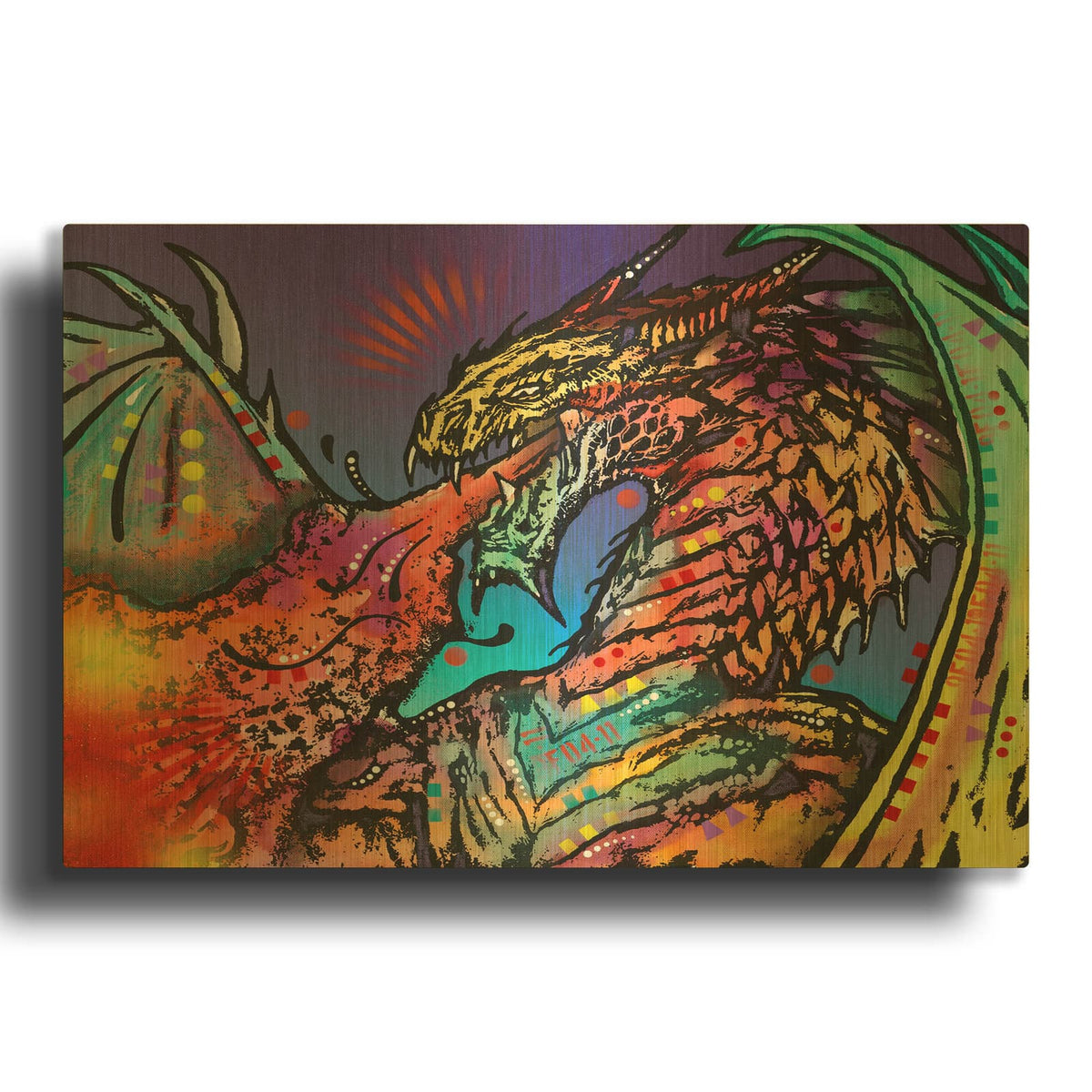 'Dragon Fire' By Dean Russo Gold Metal Wall Art