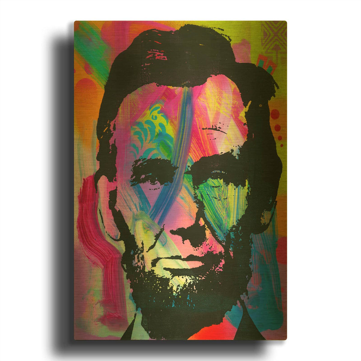 'Abraham Lincoln blue years' By Dean Russo Gold Metal Wall Art