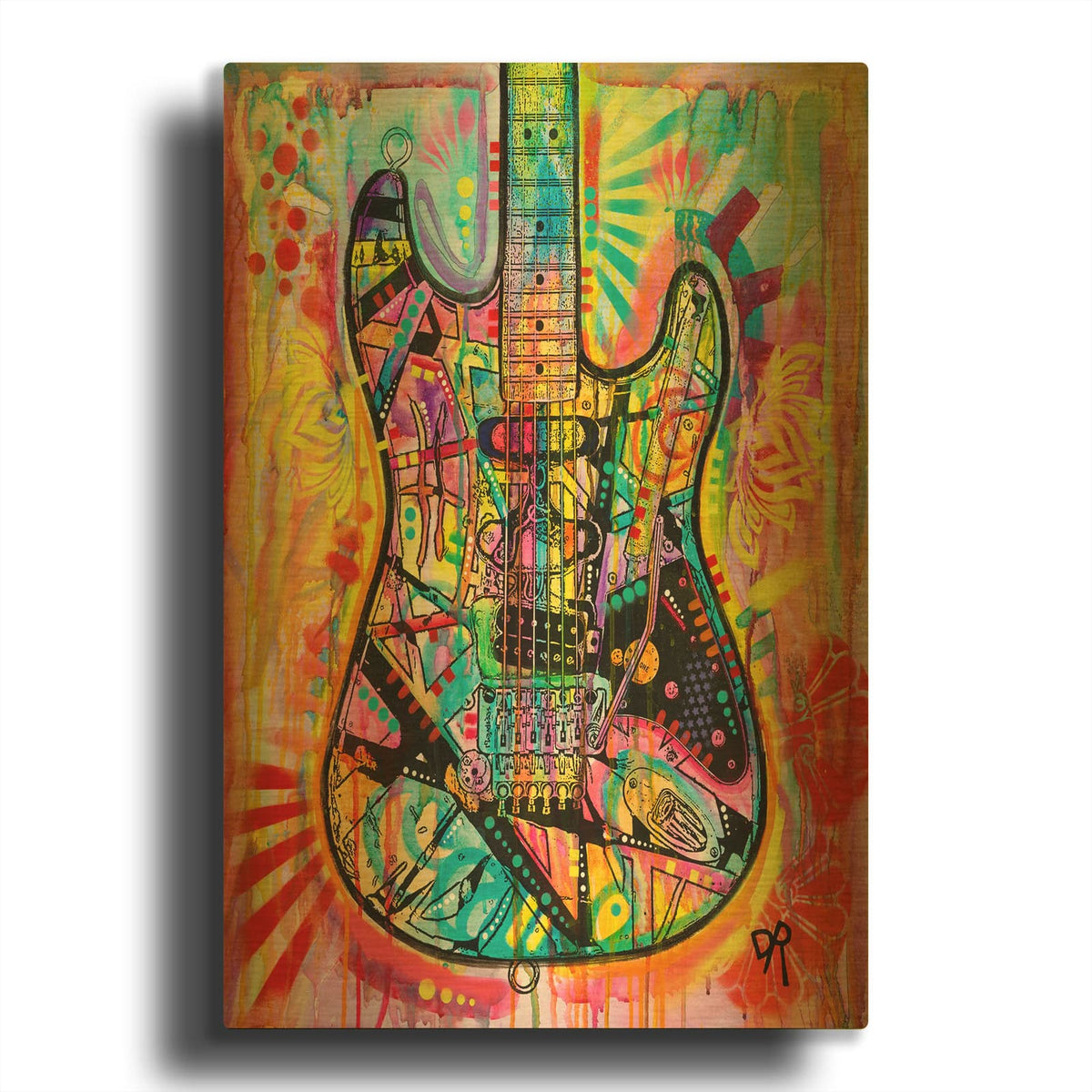 'Guitar' By Dean Russo Gold Metal Wall Art