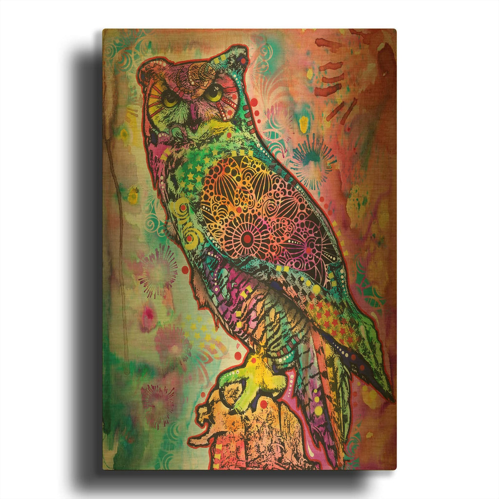 'Wise Owl' By Dean Russo Gold Metal Wall Art