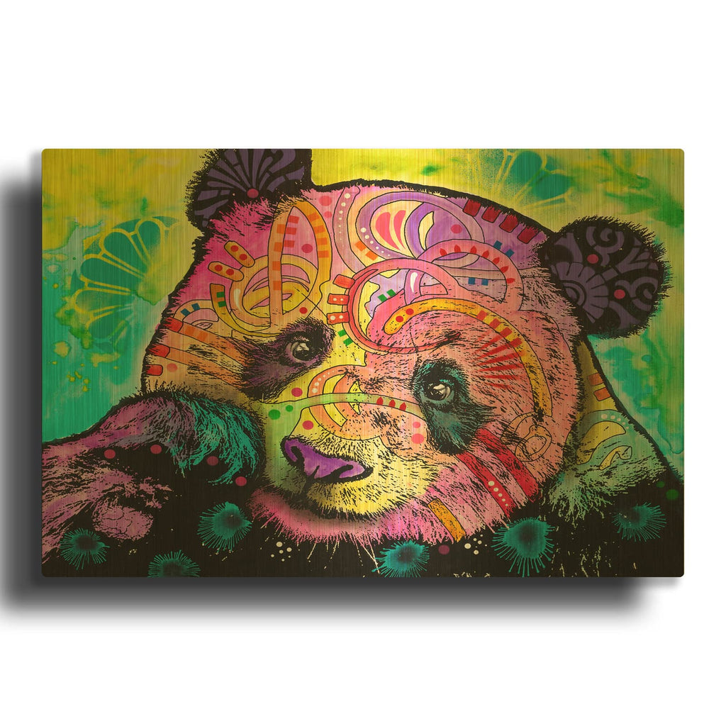 'Psychedelic Panda' By Dean Russo Gold Metal Wall Art