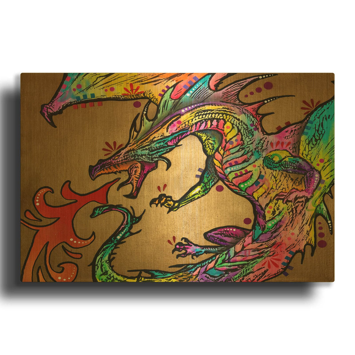 'Golden Dragon' By Dean Russo Gold Metal Wall Art
