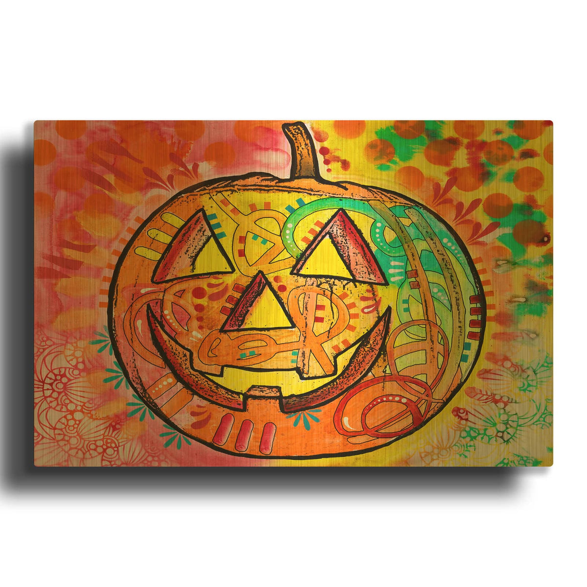 'Jack O Lantern' By Dean Russo Gold Metal Wall Art