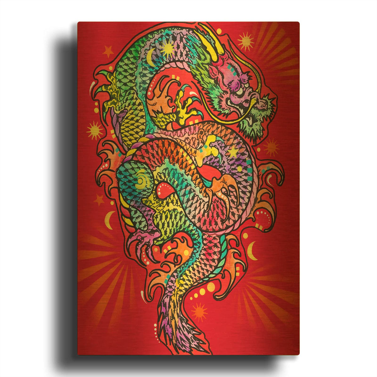 'Red Dragon' By Dean Russo Gold Metal Wall Art